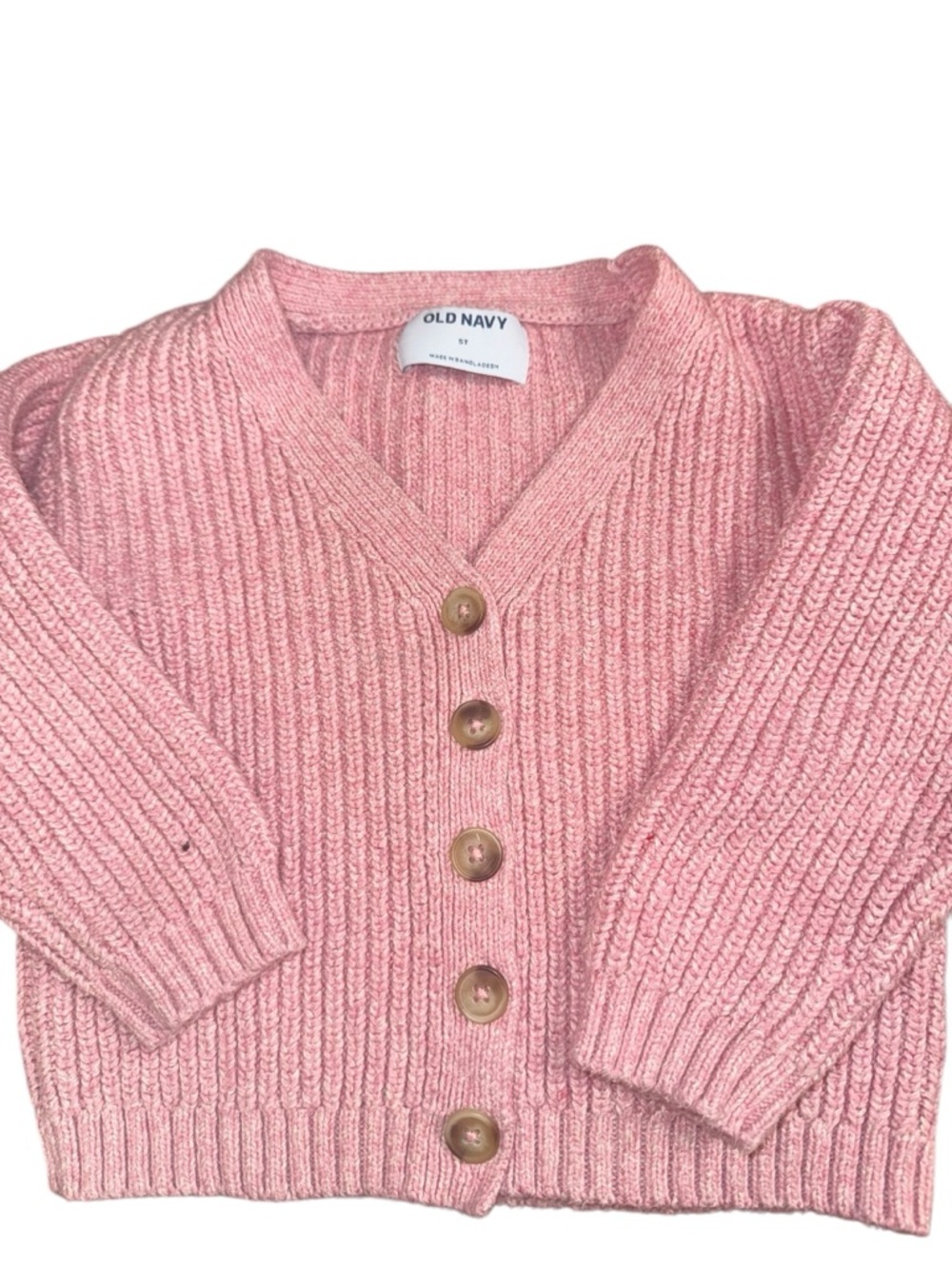 Girls Old Navy Pink Chunky Ribbed Button Cardigan